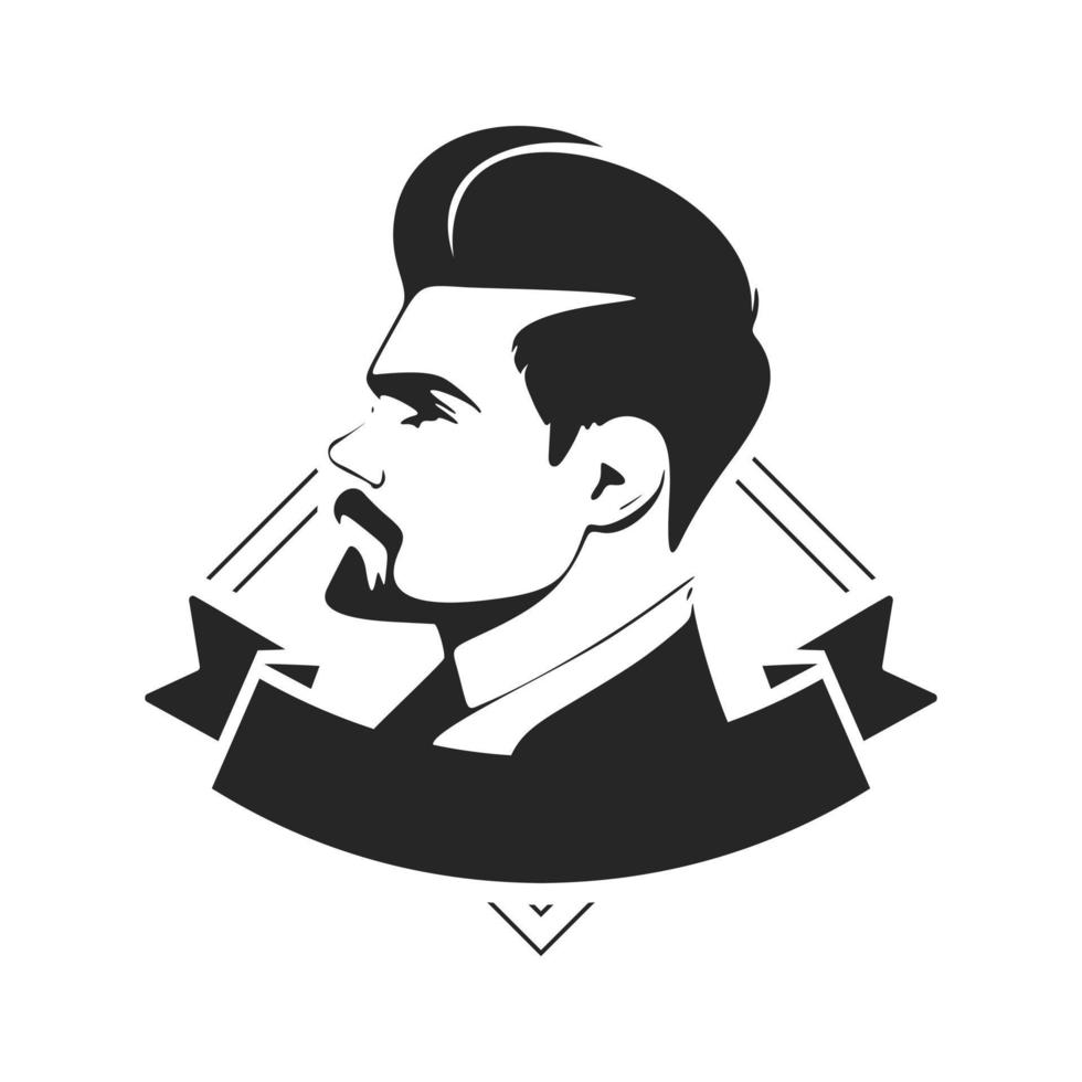 um logotipo preto e branco simples, mas poderoso, representando um homem brutal. um logotipo arrojado e dinâmico que causa uma forte impressão. vetor