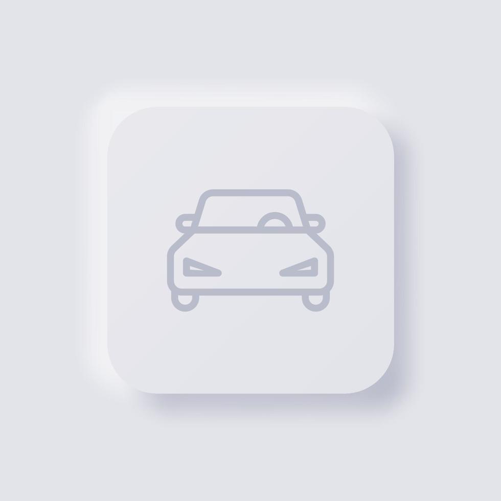 ícone do carro, design de interface do usuário suave de neumorfismo branco para web design, interface do usuário do aplicativo e muito mais, botão, vetor. vetor