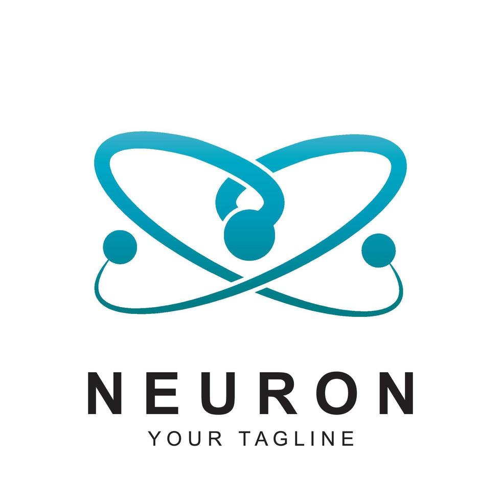 vetor de logotipo de neurônio com modelo de slogan