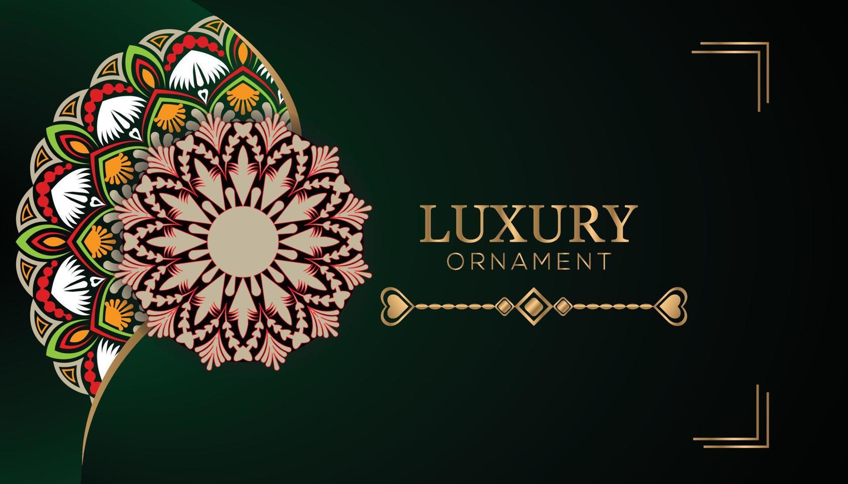 várias cores em fundo de design de mandala atraente ornamental luxuoso vetor