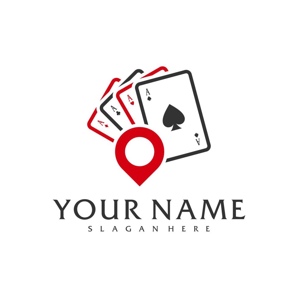 modelo de vetor de logotipo de pôquer de ponto, conceitos criativos de design de logotipo de pôquer