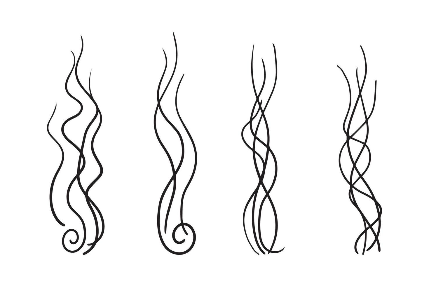 conjunto de ícones de linha de vapor de fumaça ou perfume. ilustração vetorial vetor