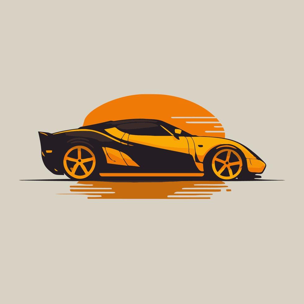 ilustração de carro esporte, vetor de logotipo de super carro