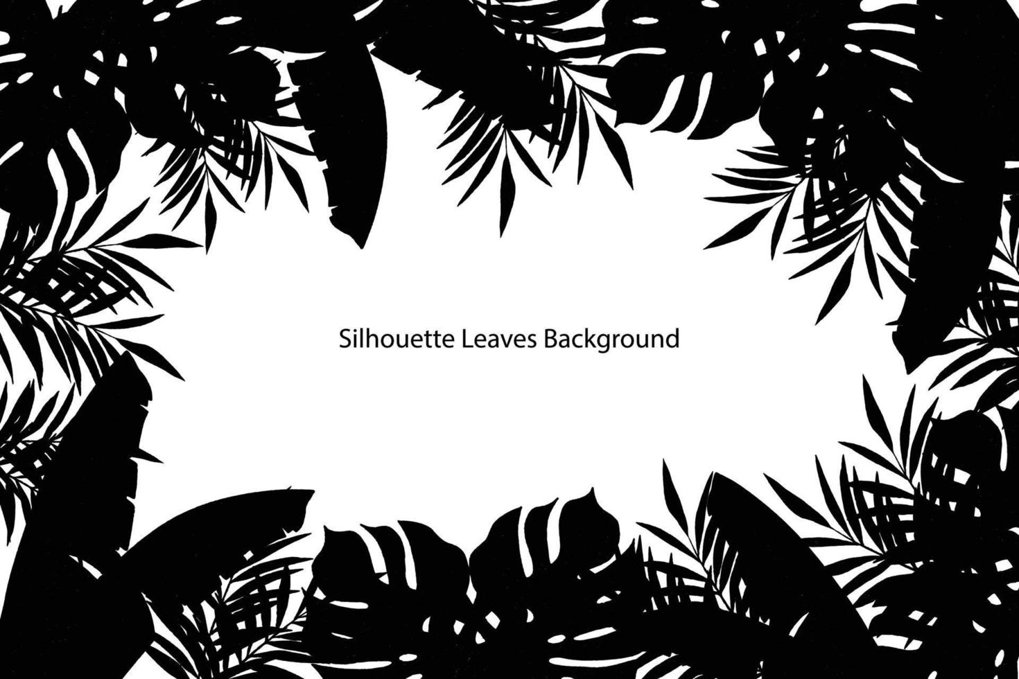 layout criativo feito de folhas de silhueta em fundo branco. conceito exótico mínimo de verão com espaço de cópia. arranjo de fronteira. vetor
