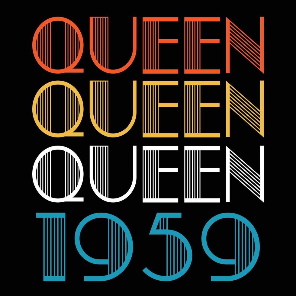 a rainha nasceu em 1959 vetor de sublimação de aniversário vintage