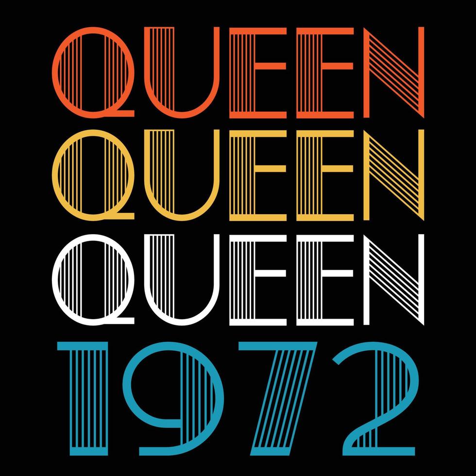 a rainha nasceu em 1972 vetor de sublimação de aniversário vintage