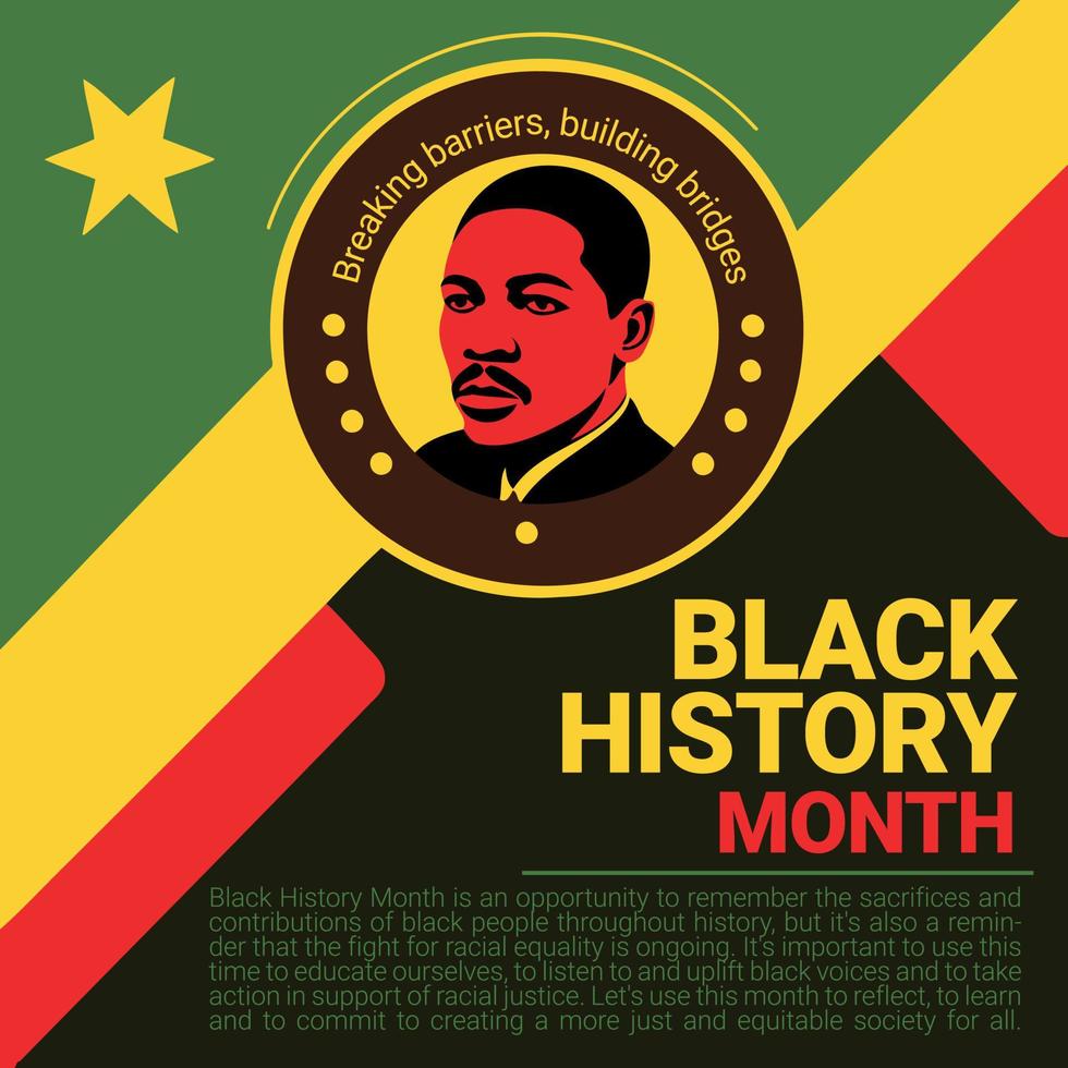 mês da história negra em cores pan-africanas vetor