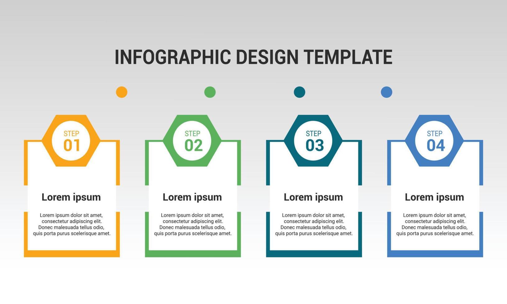 Modelo de design de layout de gráfico de informações de diagrama de infográfico de negócios de 4 etapas vetor