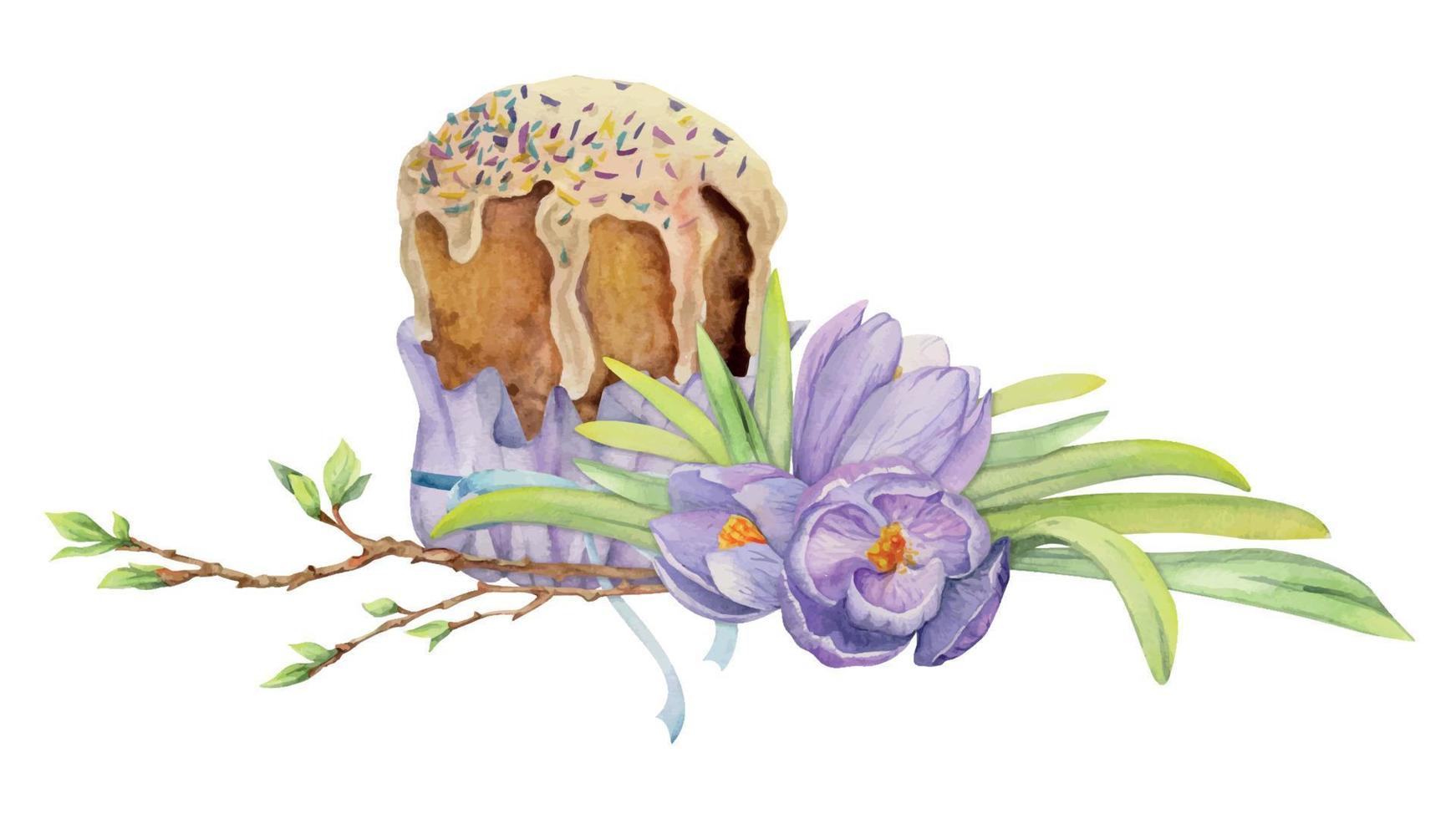 aquarela mão desenhada clipart de celebração de páscoa. composição de vetor