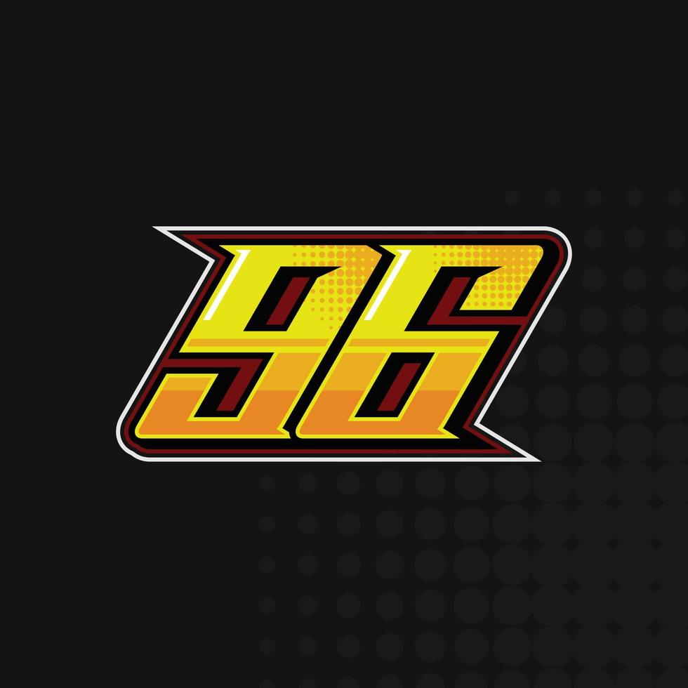 vetor de design de logotipo de corrida número 96