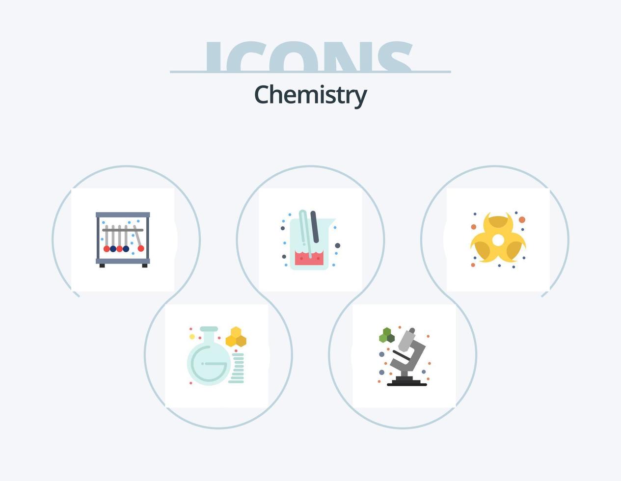 design de ícones do pacote de ícones planos de química 5. químico. químico. pêndulo. laboratório. Ciência vetor
