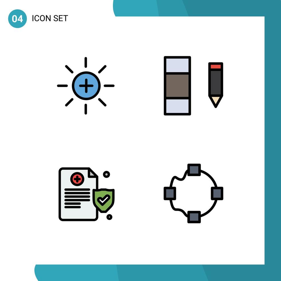 pacote de ícones de vetores de estoque de 4 sinais e símbolos de linha para pontos de edição de usuário de política de brilho elementos de design de vetores editáveis