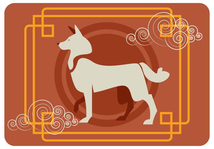 Ano novo chinês do vetor do cão