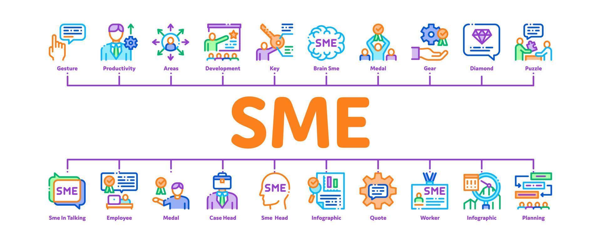 vetor de banner infográfico mínimo de empresa de negócios pme