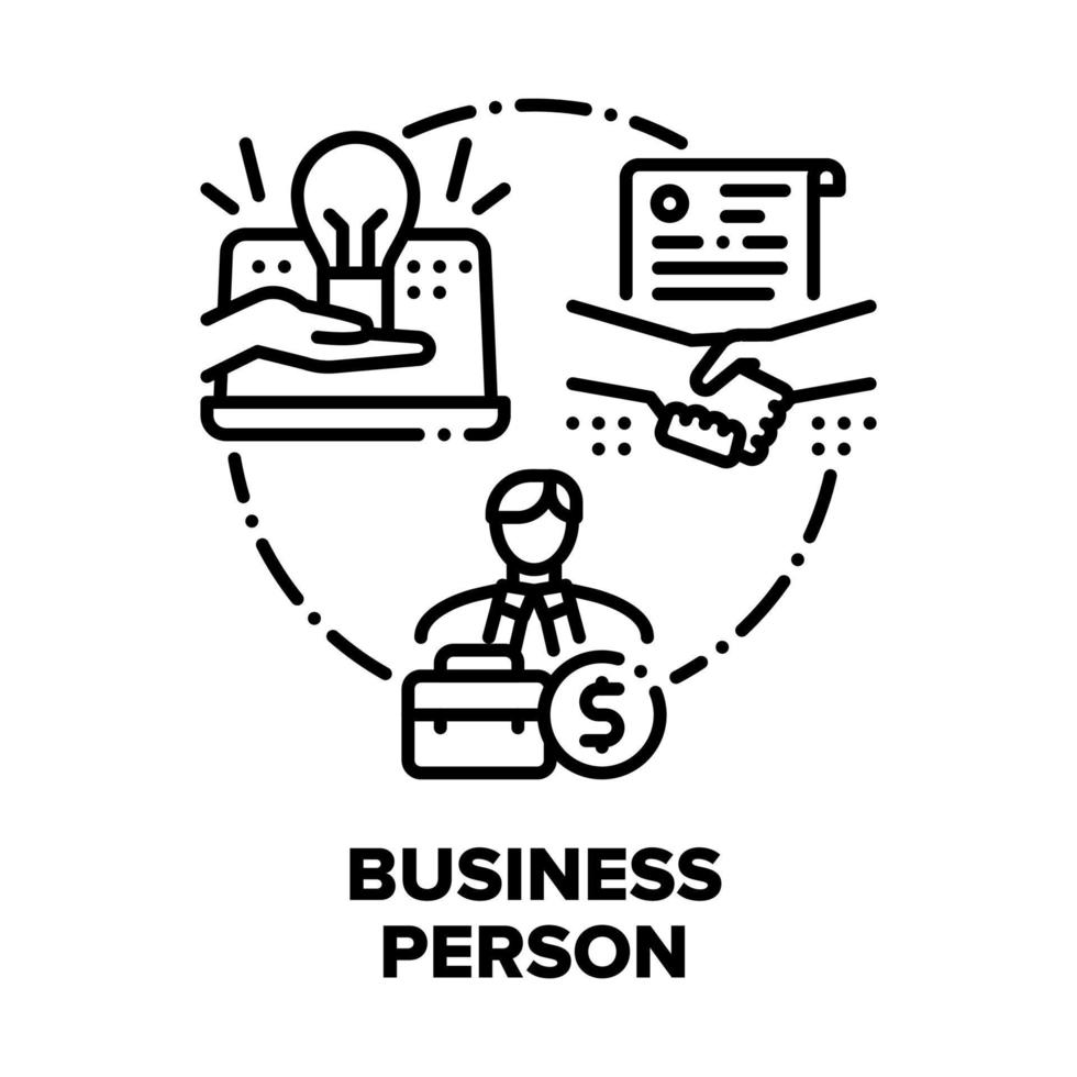 ilustrações de preto de conceito de vetor de pessoa de negócios