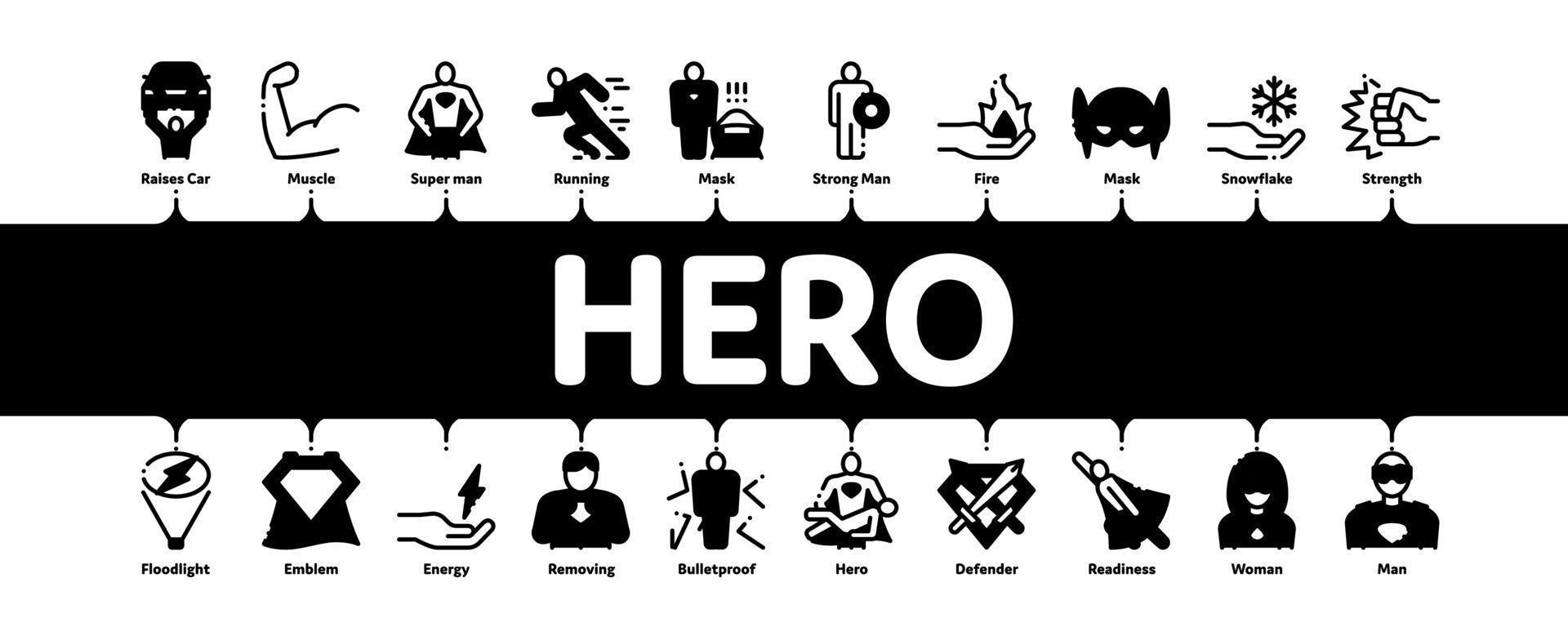 vetor de banner infográfico mínimo de super-herói