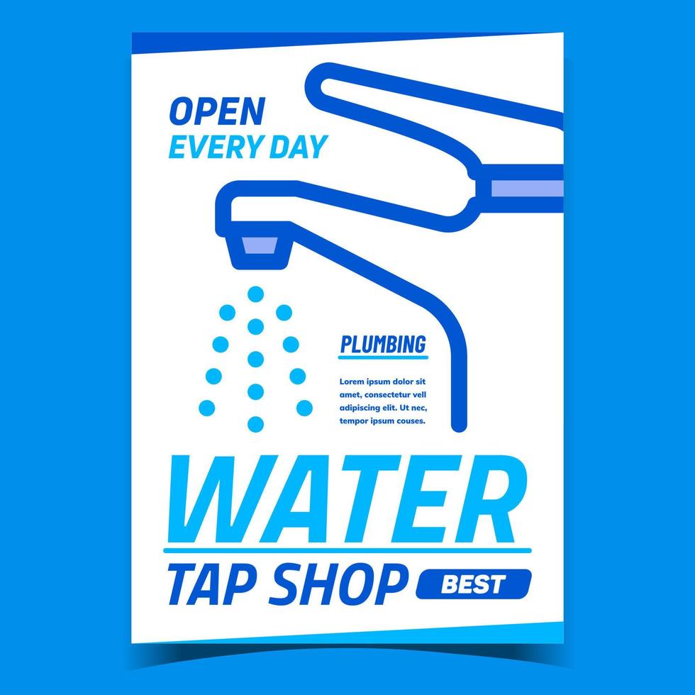 vetor de cartaz promocional criativo de loja de torneiras de água