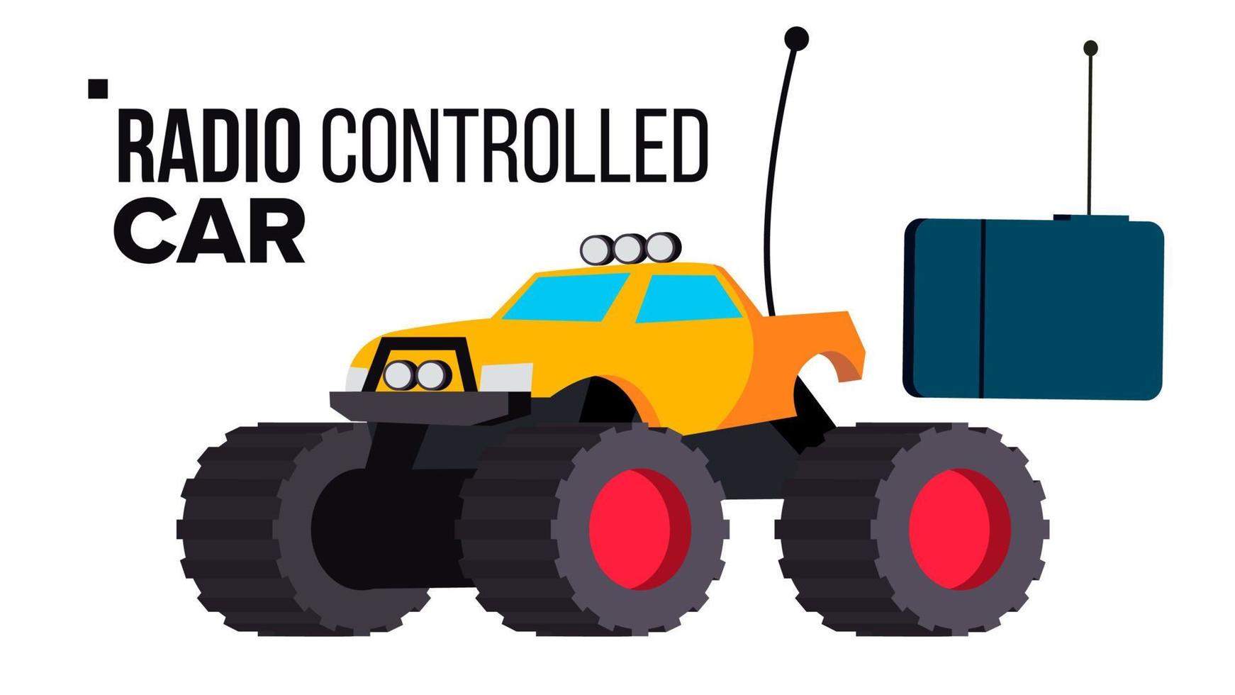 vetor de brinquedo de carro controlado por rádio. ilustração plana isolada dos desenhos animados