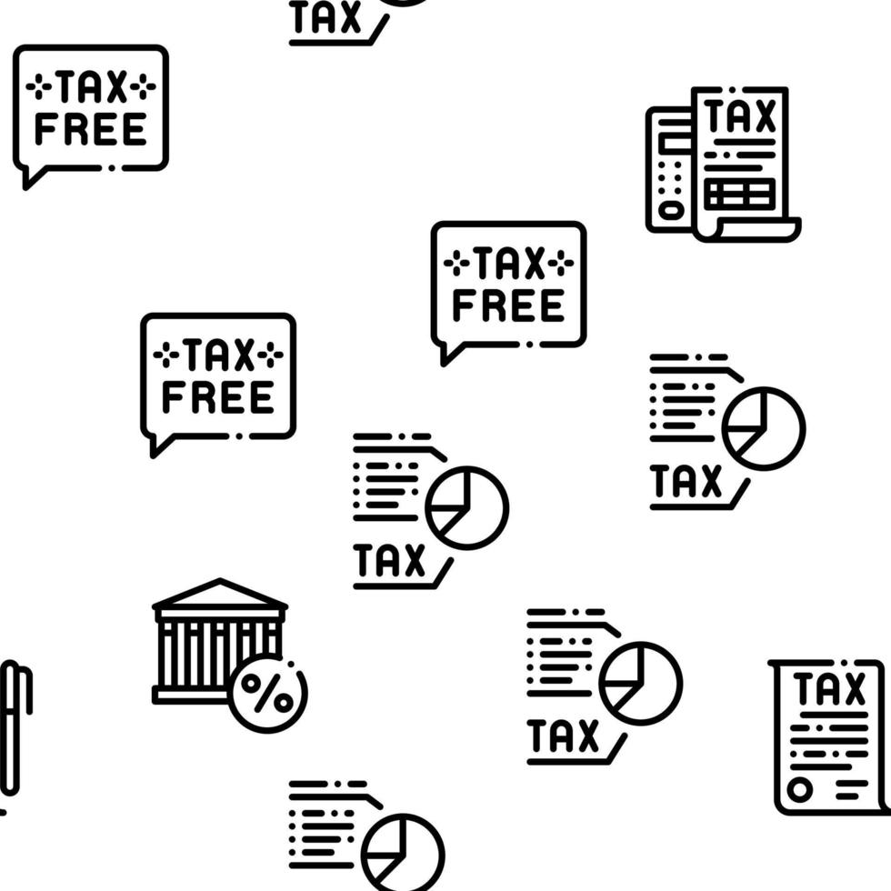 vetor de padrão sem costura de finanças do sistema tributário