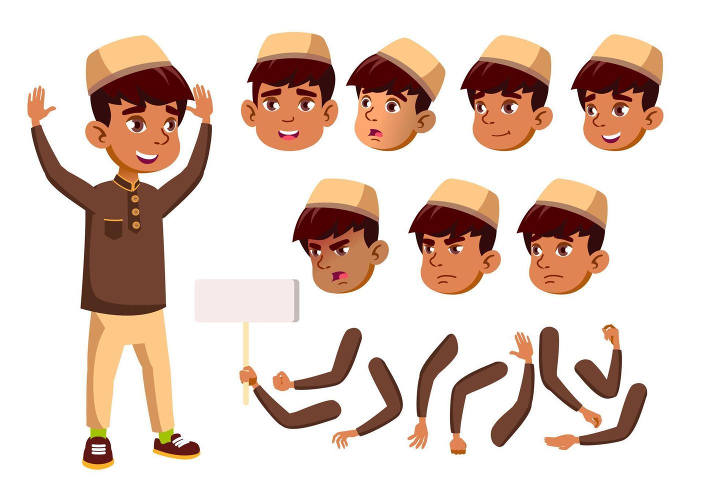 Personagem de avatar de desenho animado de garoto de gesto pronto