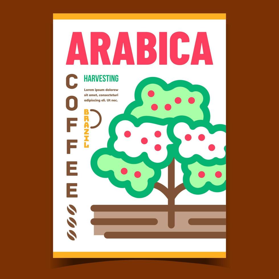 vetor de banner de publicidade criativa de café arábica