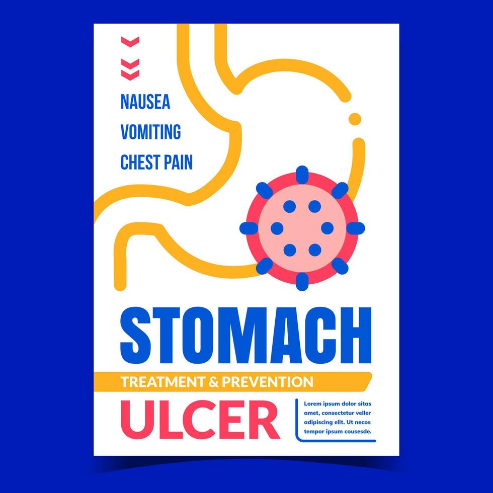 vetor de cartaz promocional criativo de úlcera estomacal