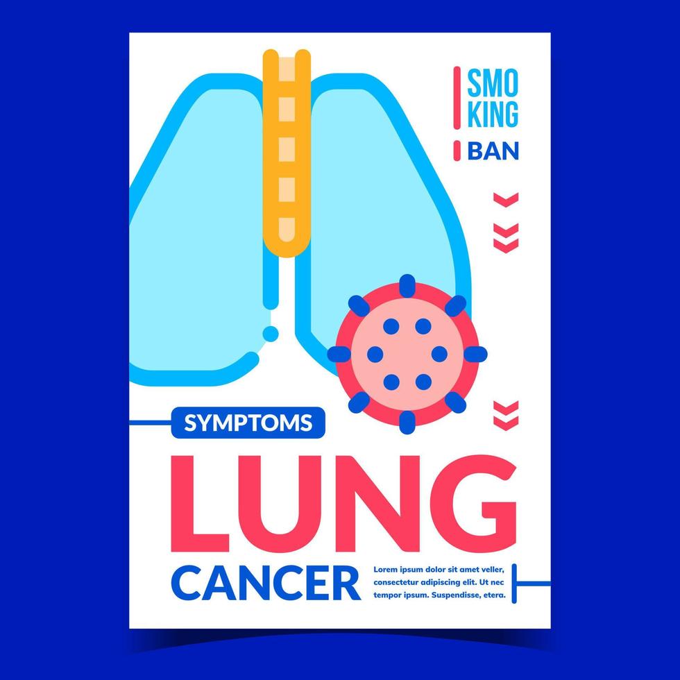 vetor de banner promocional criativo de sintomas de câncer de pulmão