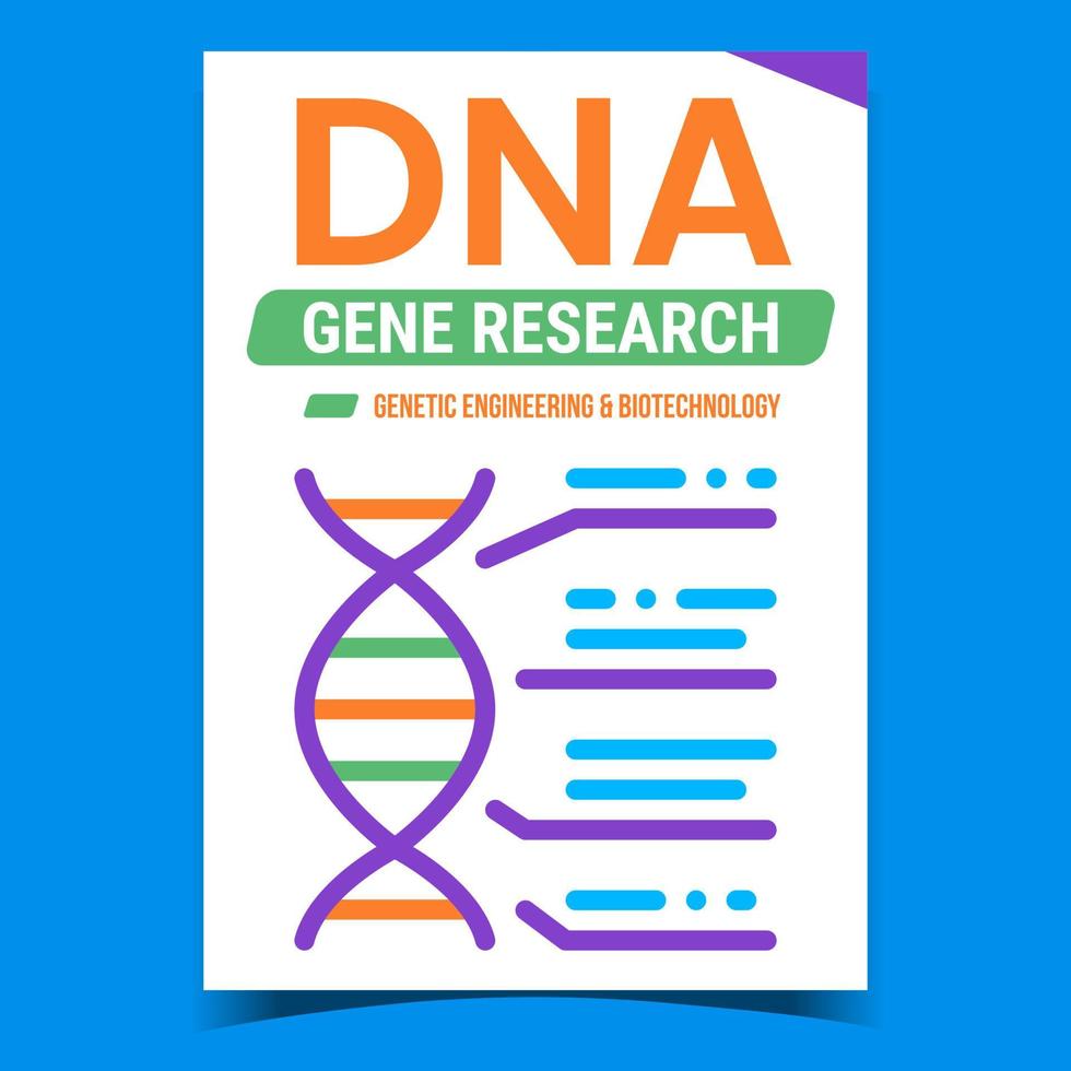 vetor de cartaz de promoção criativa de pesquisa de gene de dna