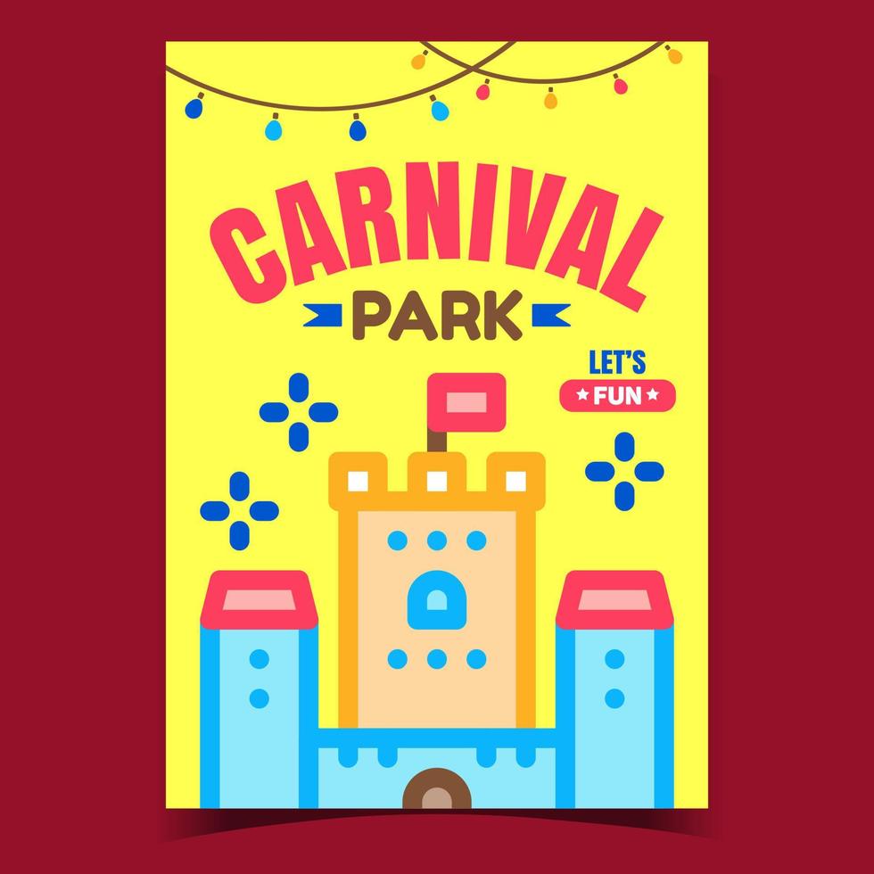 vetor de banner de publicidade criativa de parque de carnaval