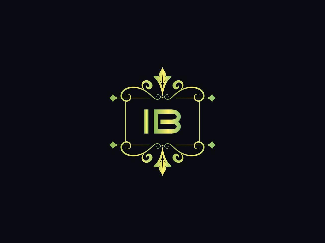 ícone do logotipo ib abstrato, vetor de carta do logotipo de luxo ib mínimo