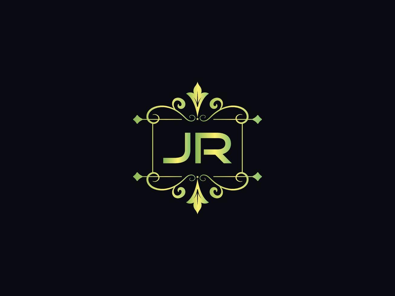 ícone do logotipo jr moderno, design de letras de luxo alfabeto jr vetor