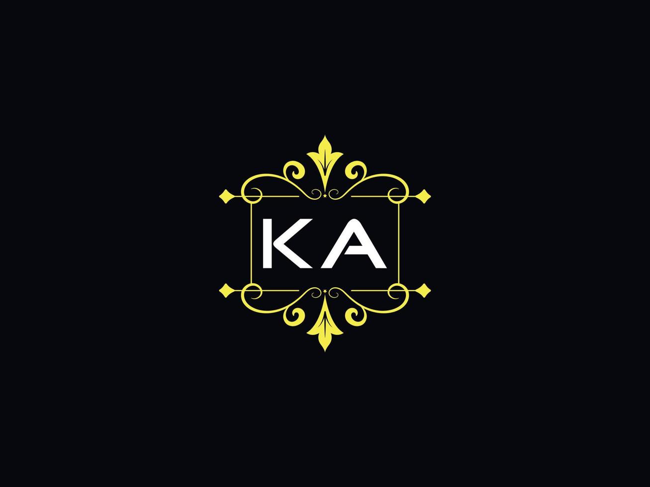 elegante logotipo de luxo ka, design de letra de logotipo de tipografia ka vetor