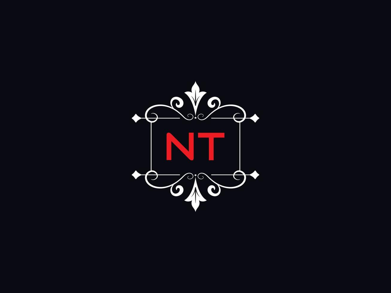 imagem minimalista do logotipo nt, vetor criativo do logotipo da carta de luxo nt