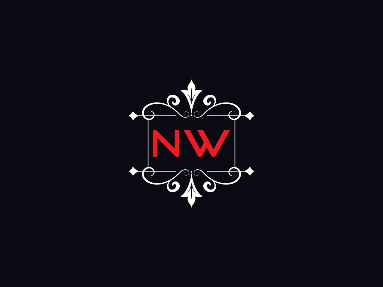 imagem de logotipo nw minimalista, vetor criativo de logotipo de carta de luxo nw