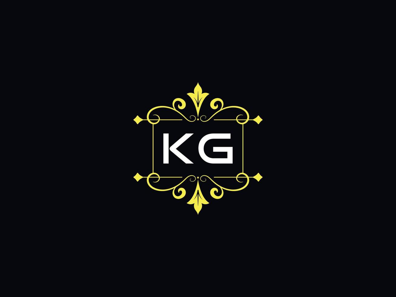 elegante logotipo de luxo kg, tipografia design de letras de logotipo kg vetor