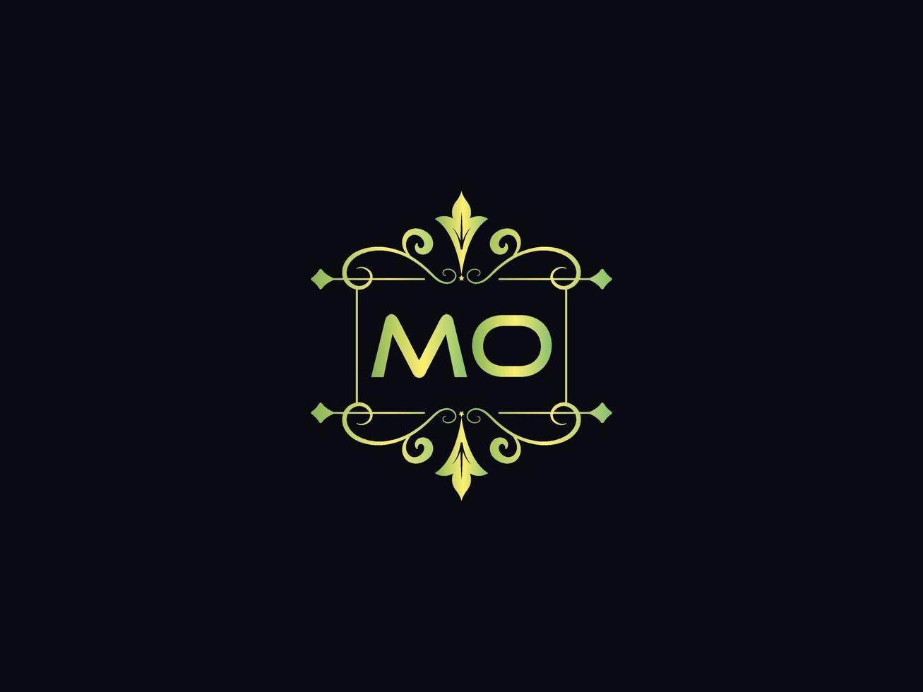 logotipo de luxo monograma mo, vetor de modelo de logotipo de carta abstrata mo