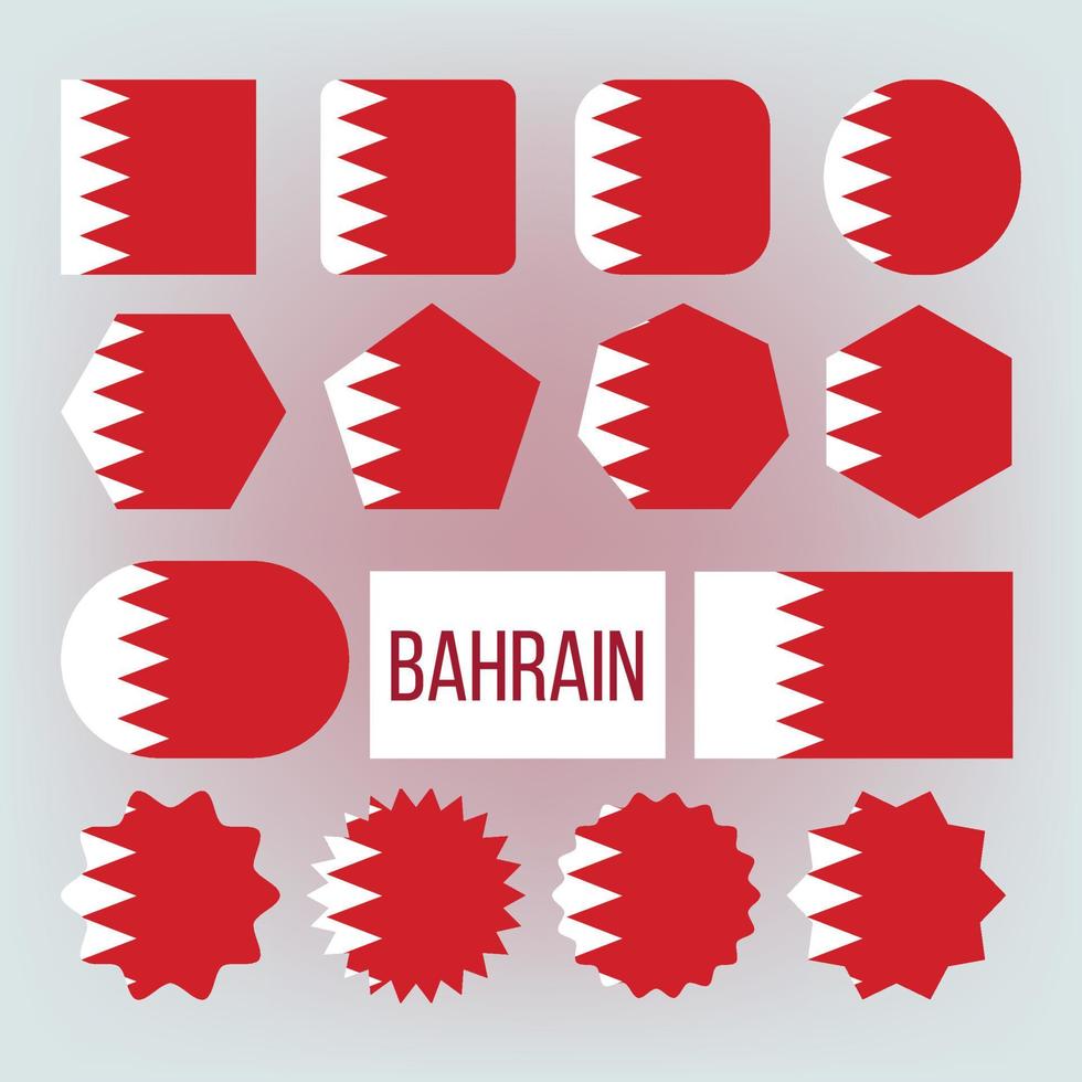 cores nacionais do bahrein, conjunto de ícones vetoriais de insígnias vetor