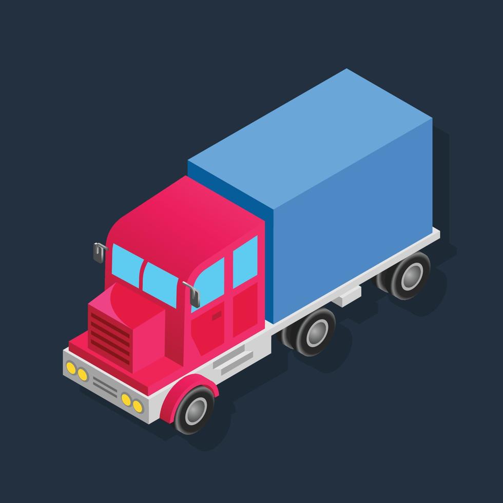 caminhão - ilustração 3d isométrica. vetor