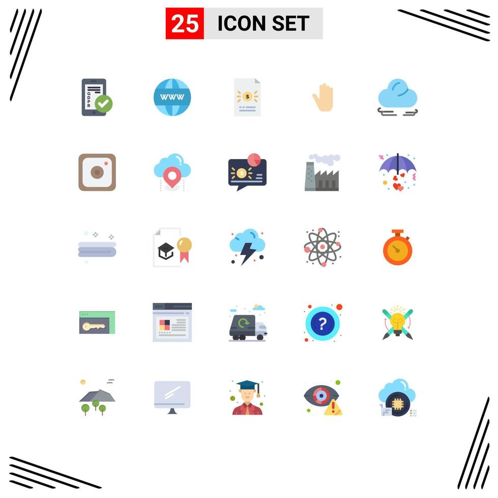 conjunto de cores planas de interface móvel de 25 pictogramas de gestos de interface www arquivo de linguagem corporal elementos de design vetorial editáveis vetor