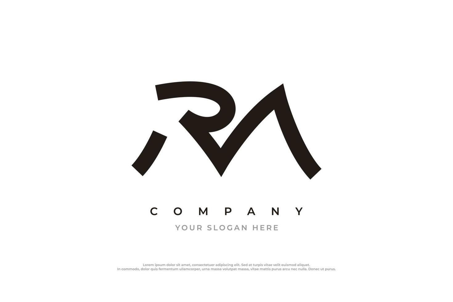 vetor de design de logotipo rm de letra simples