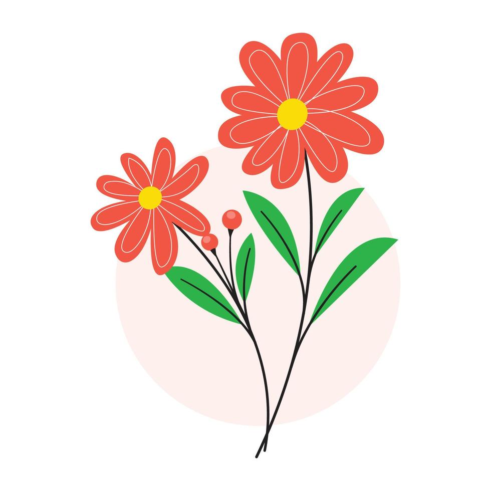 desenho floral vetorial. ícone flor vetor