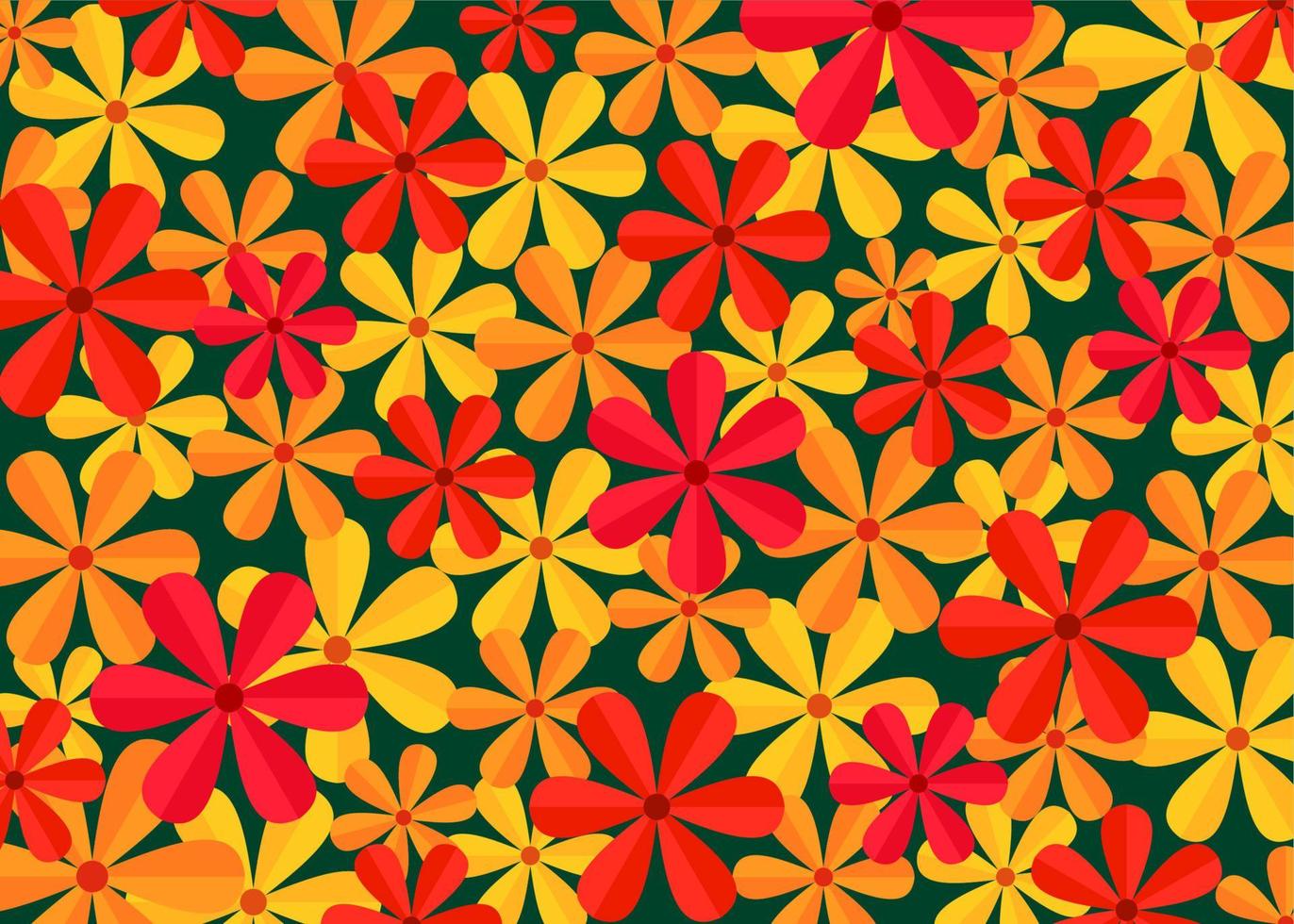 design de plano de fundo com o conceito de uma coleção de flores coloridas vetor