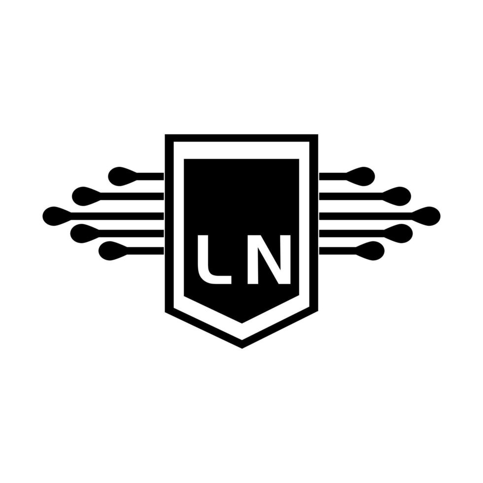 ln letter logo design.ln criativo inicial ln letter logo design. No conceito criativo do logotipo da carta inicial. vetor