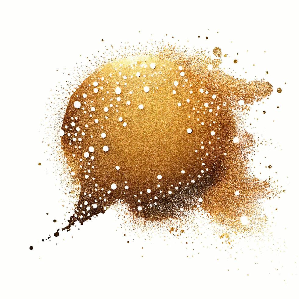 respingo de tinta glitter dourado isolado vetor