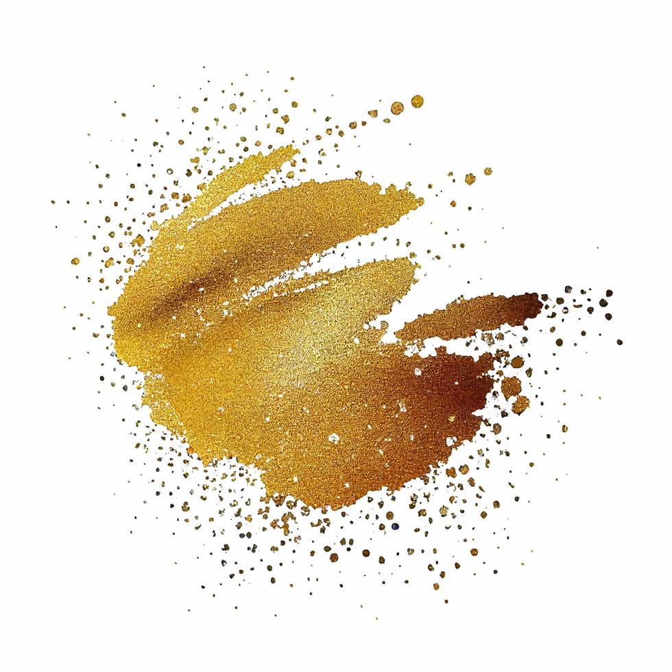 respingo de tinta glitter dourado isolado vetor