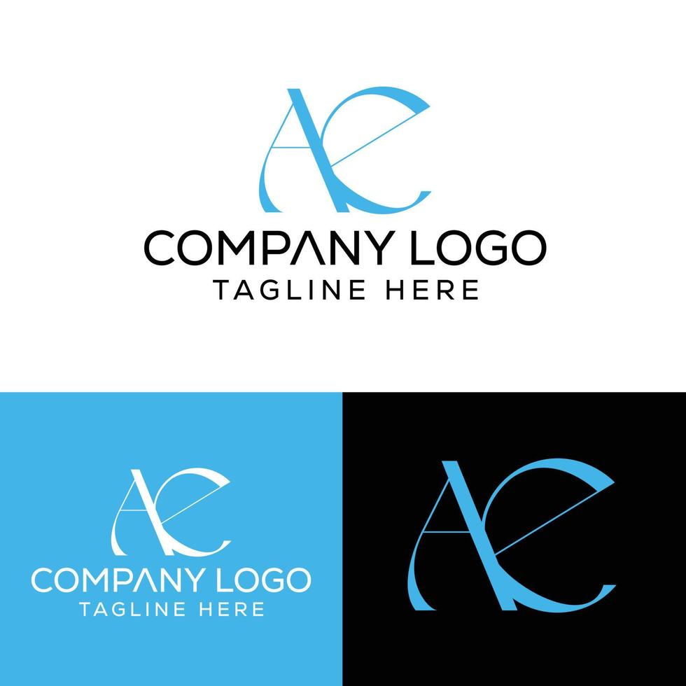 letra inicial ae design de logotipo monograma criativo sinal moderno símbolo ícone vetor