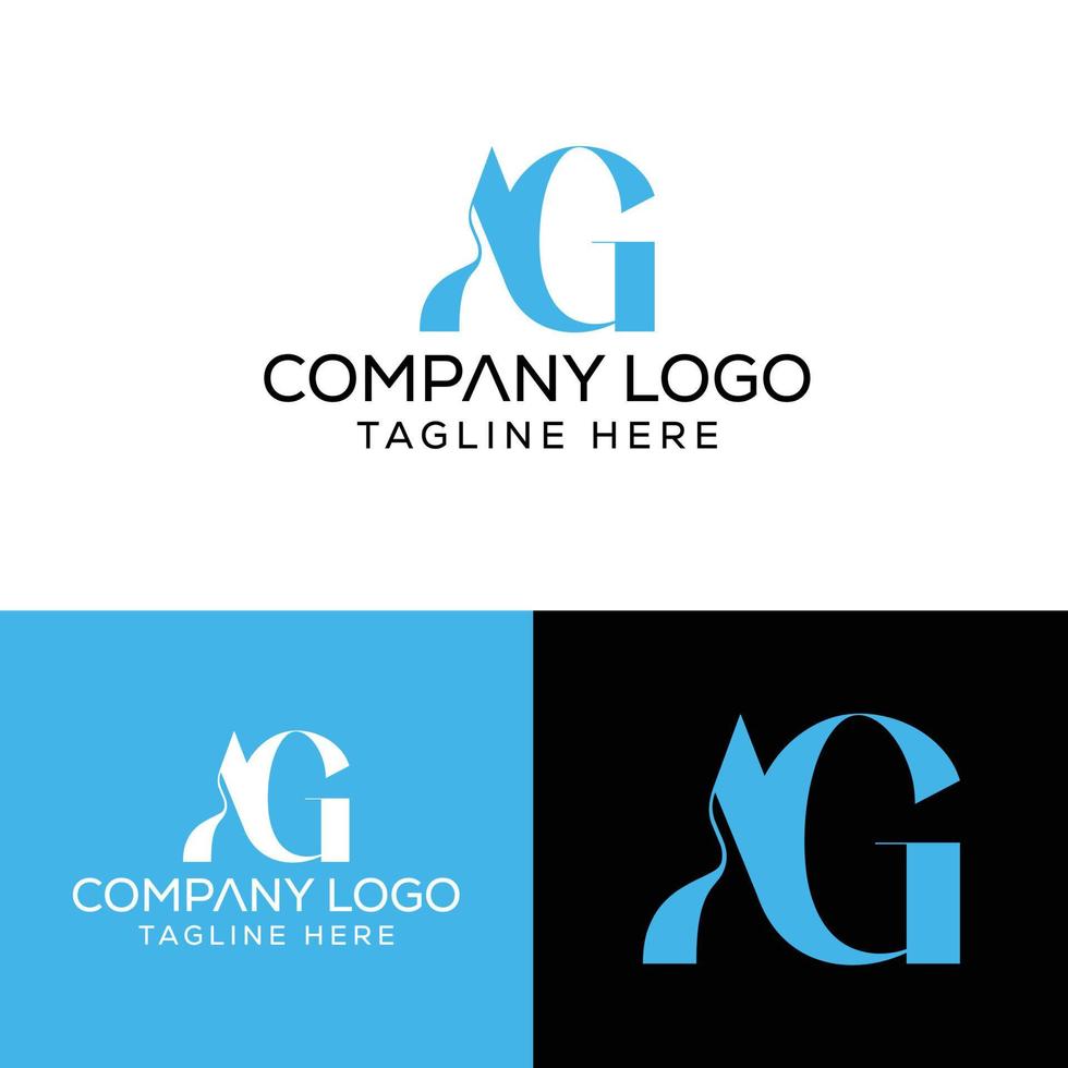 letra inicial ag design de logotipo monograma criativo sinal moderno símbolo ícone vetor
