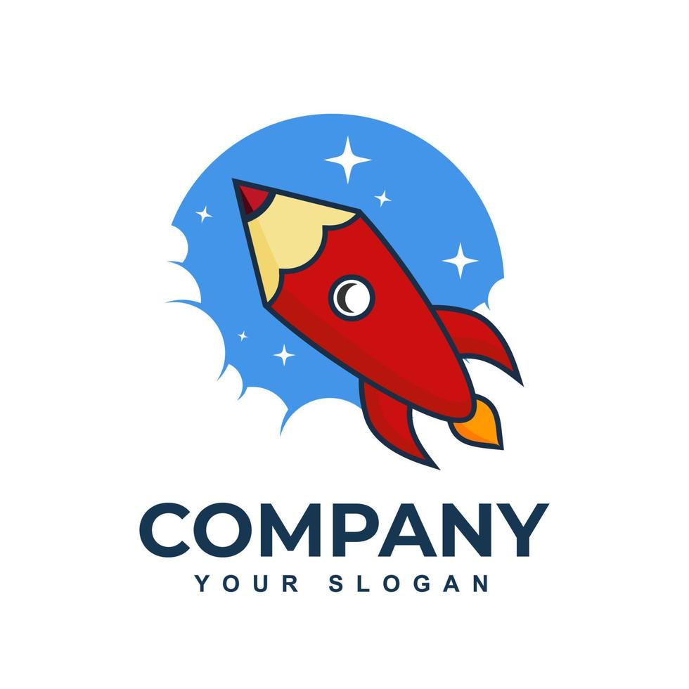 logotipo espacial logotipo de lançamento de foguete inicialização de negócios vetor