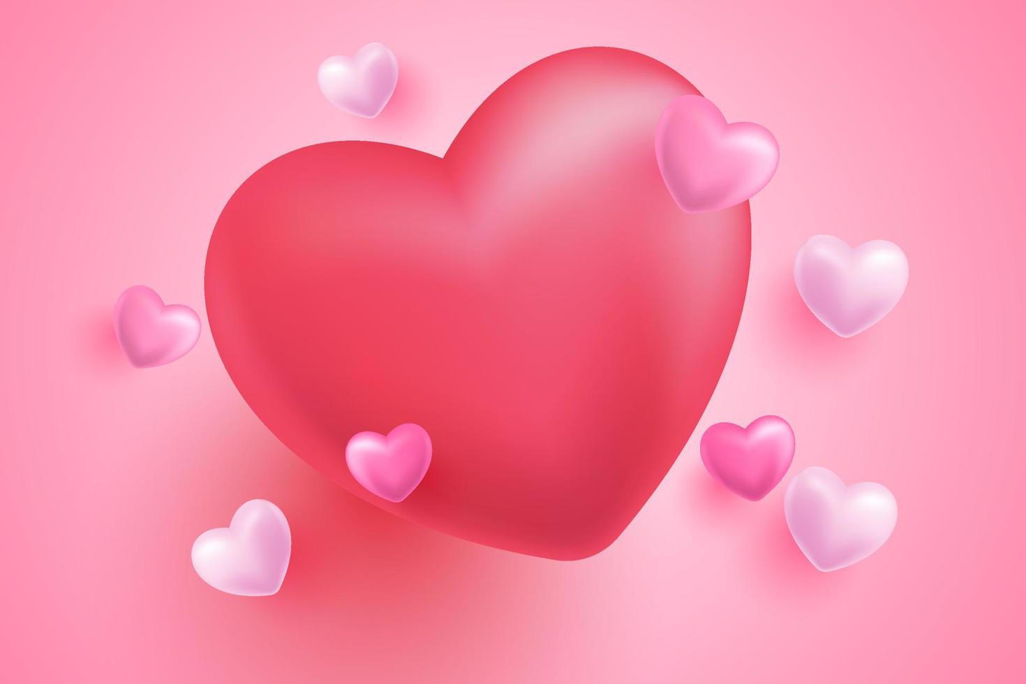 ícone 3d de coração com fundo gradiente vetor