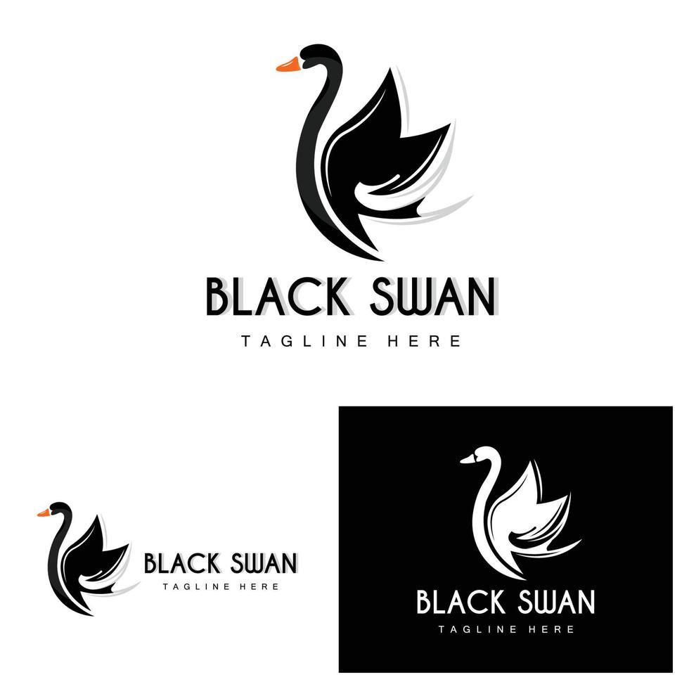 logotipo de cisne, design de animal de pássaro, logotipo de pato, vetor de rótulo de marca de produto